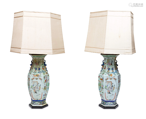 A Pair of Chinese Famille Rose Porcelain Vases …