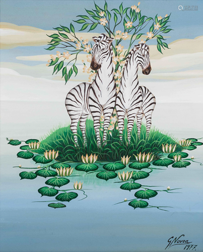 Gustavo Novoa (American, b. 1941) Zebras, …