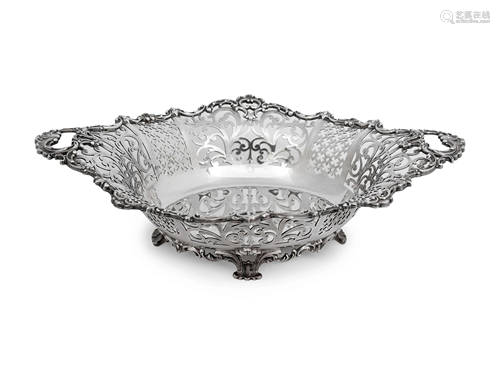 A Howard Pierced Silver Footed Bowl Height 4 x width…