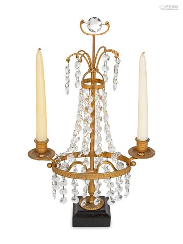 A Two-Light Candelabrum Height 15 x width 9 inches.