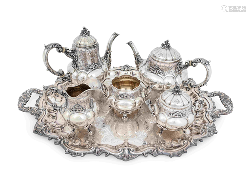 An Italian Silver Five Piece Tea and Coffee Service,