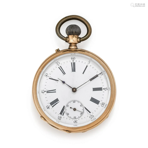 14K YELLOW GOLD OPEN FACE POCKET WATCH