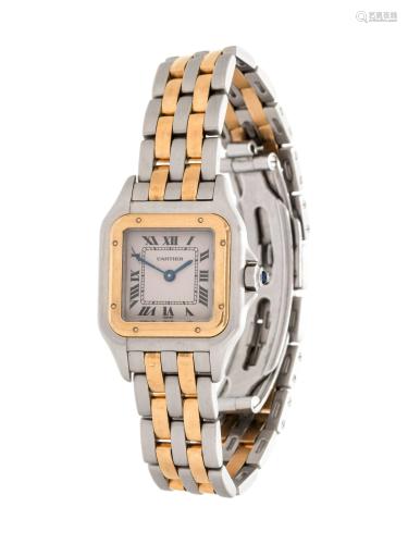 CARTIER, STAINLESS STEEL AND YELLOW GOLD RE…