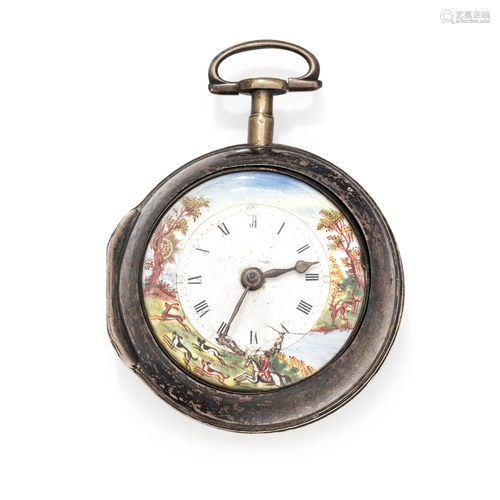 SILVER OPEN FACE POCKET WATCH