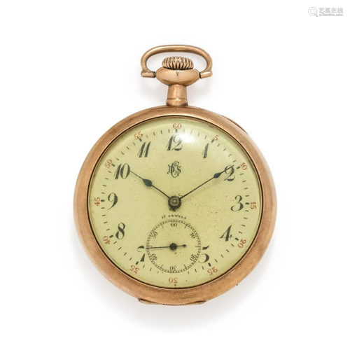 14K YELLOW GOLD OPEN FACE POCKET WATCH