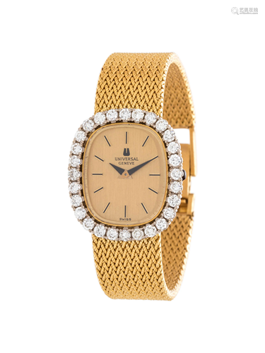 UNIVERSAL GENEVE, 18K YELLOW GOLD AND DIA…