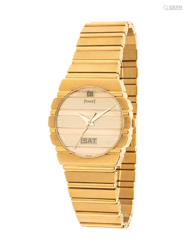 PIAGET, 18K YELLOW GOLD 'POLO' WRISTWATCH