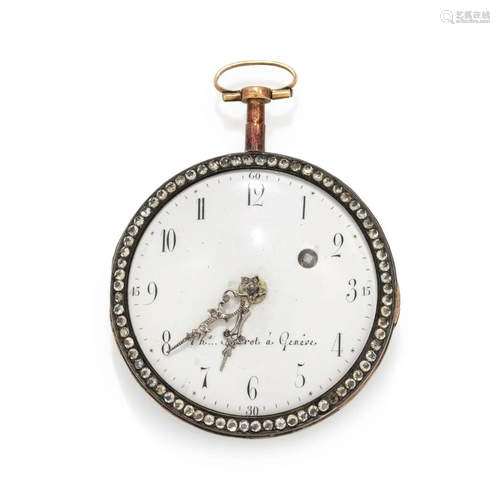 PHILIPPE TERROT, PASTE AND ENAMEL POCKET WATCH