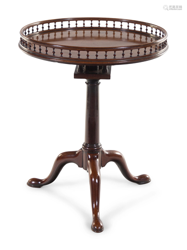 A George III Mahogany Birdcage Action Tilt-Top Tea