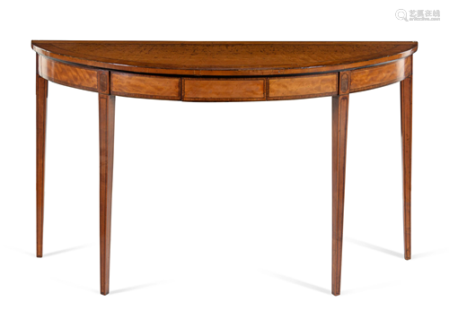 A George III Satinwood Console Table