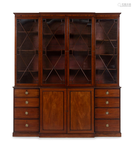 A George III Mahogany Breakfront Bookcase