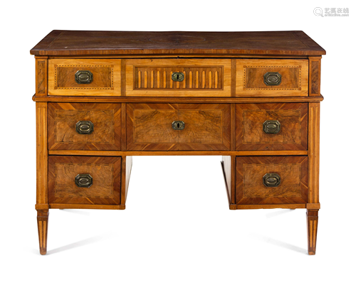 A Louis XVI Walnut and Fruitwood Marquetry Metamor…