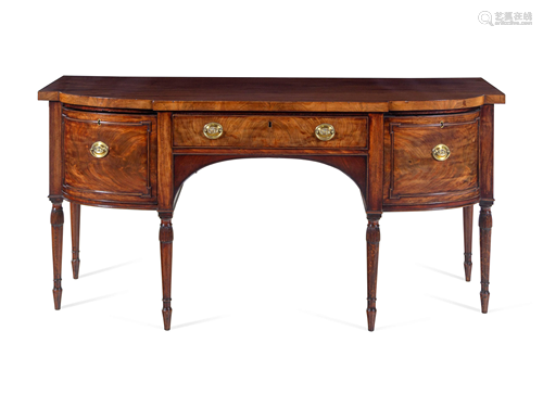 A George III Figured Mahogany Sideboard