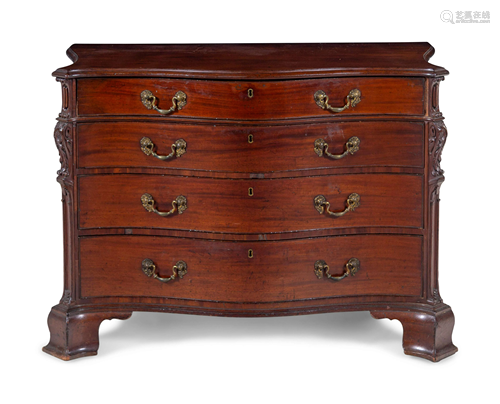 A George III Carved Mahogany Chest of Drawers