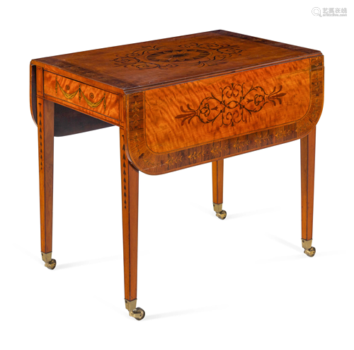 A George III Satinwood and Marquetry Pembroke Tabl…