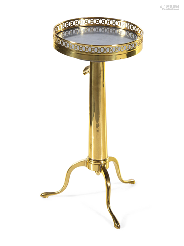 A Directoire Brass Telescopic Gueridon with an I…