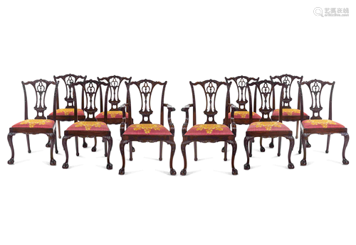 A Set of Ten George III Carved Mahogany Dining Cha…