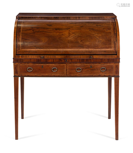 A George III Style Satinwood Inlaid Mahogany