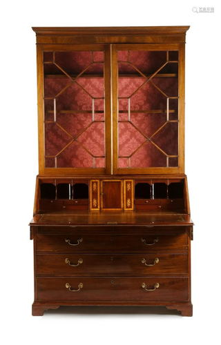 A George III Style Mahogany Secretary Bookcase