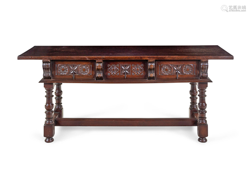 A Spanish or Italian Baroque Style Walnut Sideboard