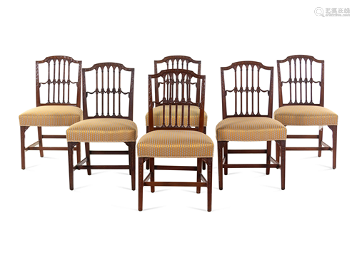 A Set of Six Regency Carved Mahogany Dining Cha…