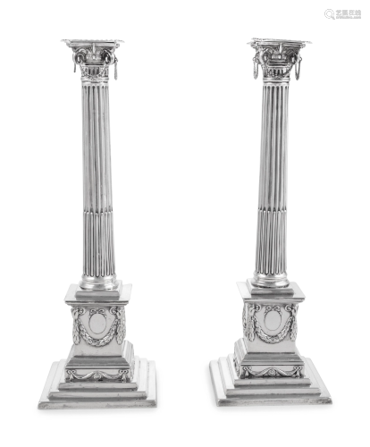 A Pair of George VI Silver Candlesticks