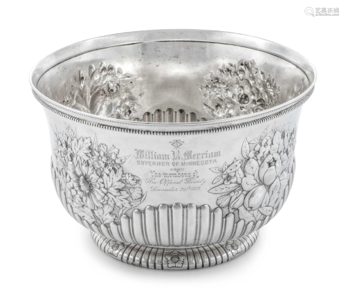 An American Silver Punch Bowl Presented to Minn…