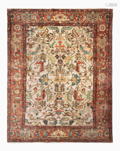 A Serapi Design Wool Rug