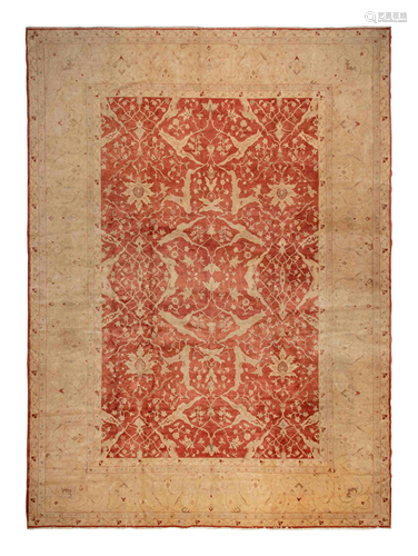 An Indo-Tabriz Wool Rug