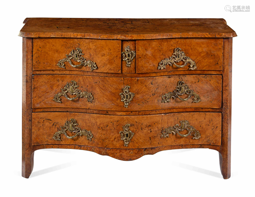 A Continental Burlwood Commode