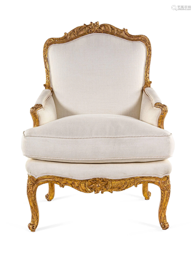 A Regence Giltwood Bergere Attributed to Jean-Etie…