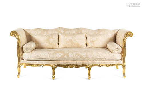 A Louis XV Style Giltwood Sofa