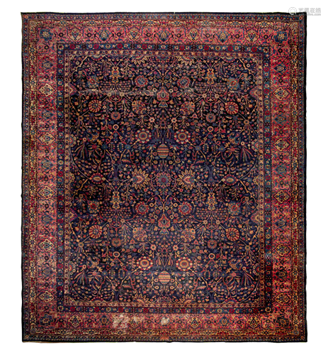 A Yazd Kirman Wool Rug