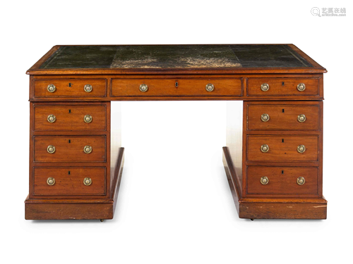 An Edwardian Mahogany Partners Desk