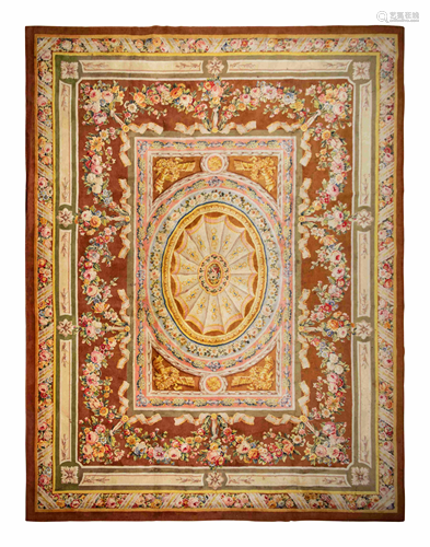 A French Aubusson Style Wool Rug