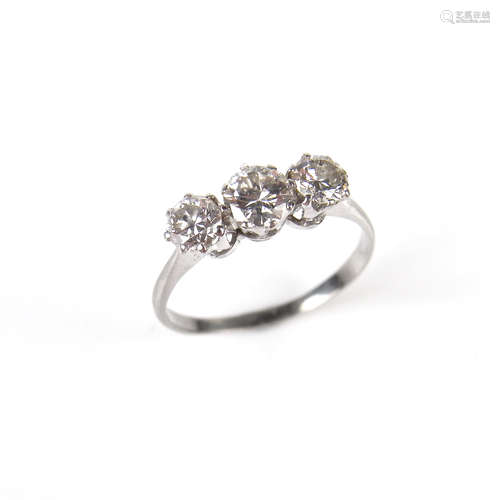 Three stone diamond ring.