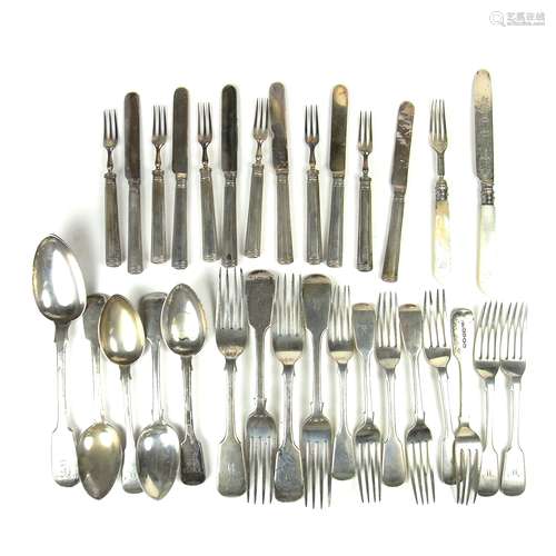 A group of Victorian and Edwardian silver flatware