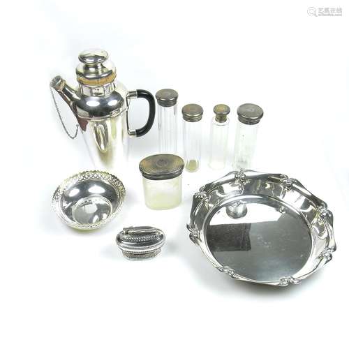 A collection of silver and electroplated items.