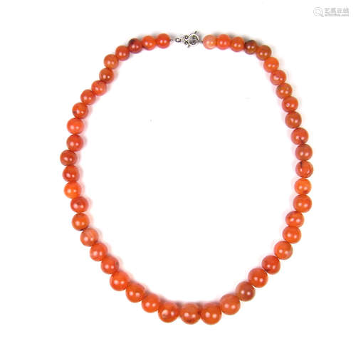 Cornelian bead necklace.