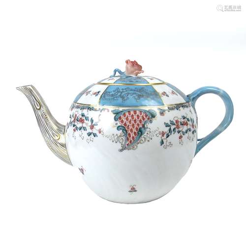 A Hungarian Herend porcelain teapot and cover.