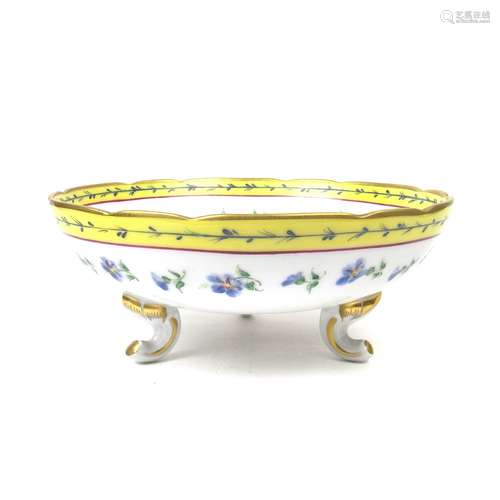 A French circular porcelain bowl by Le Tallec of Paris, circa 1982