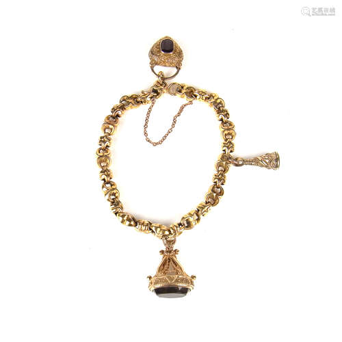 Yellow gold charm bracelet.