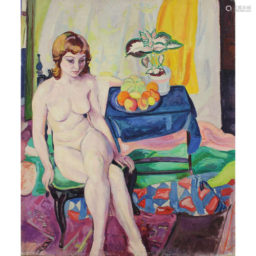 Wolfe, Edward 1896-1981 South African, Seated Nude.