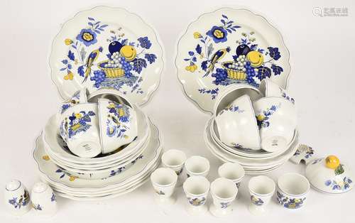 A quantity of Spode 'Blue Bird' table wares, to include cups, saucers, egg pots, soup bowls, side