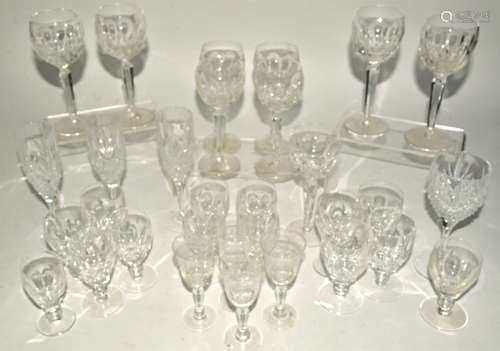 A quantity of mixed 20th Century drinking glasses, to include cut glass, etched glass and some