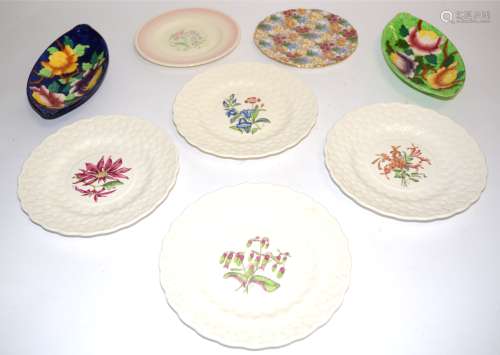 Two Maling ware of Newcastle early 20th Century oval bowls, with moulded floral decoration, together