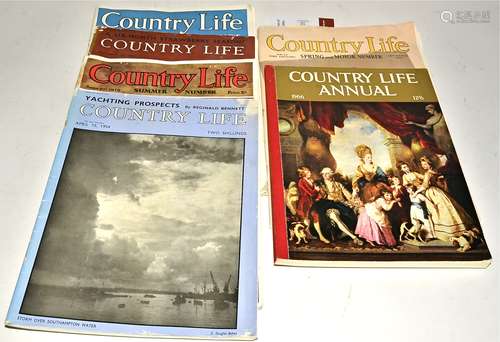 Six Country Life magazines, the earliest dated March 1937, it's cover with 'the car of tomorrow', '