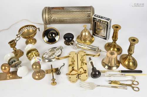 A quantity of metal ware collectables to include a Maw & Co 20th Century medical needle, a Belling