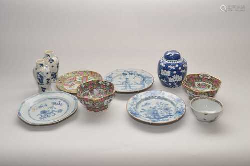 A mixed collection of 19th century and later Chinese and Japanese pieces to include four various