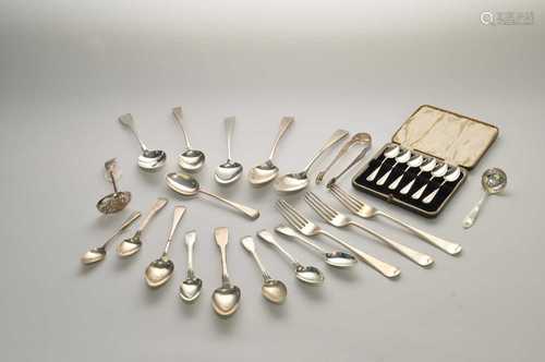 A harlequin collection of silver flatware